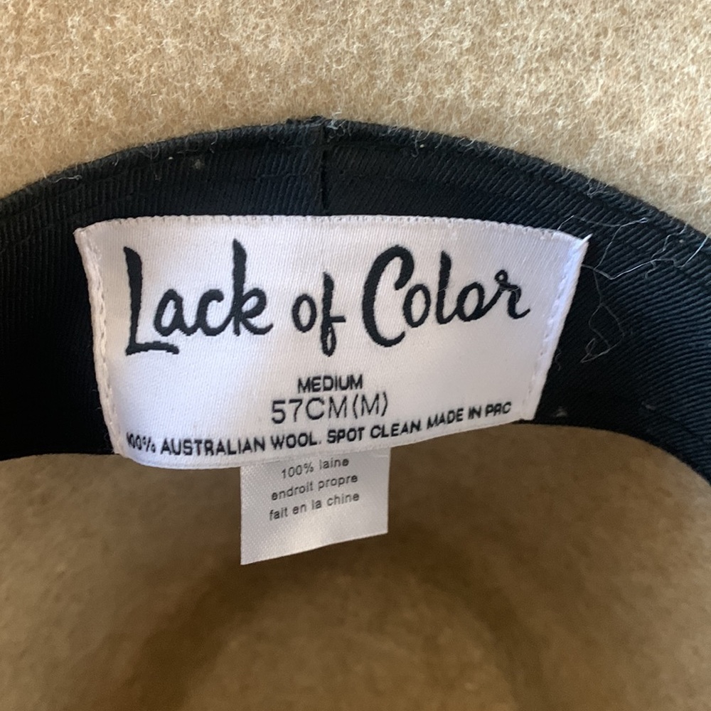 NWOT LACK OF COLOR TAN 100% AUSTRALIAN WOOL HAT SIZE 57M (M) PRISTINE CONDITION - Picture 6 of 10